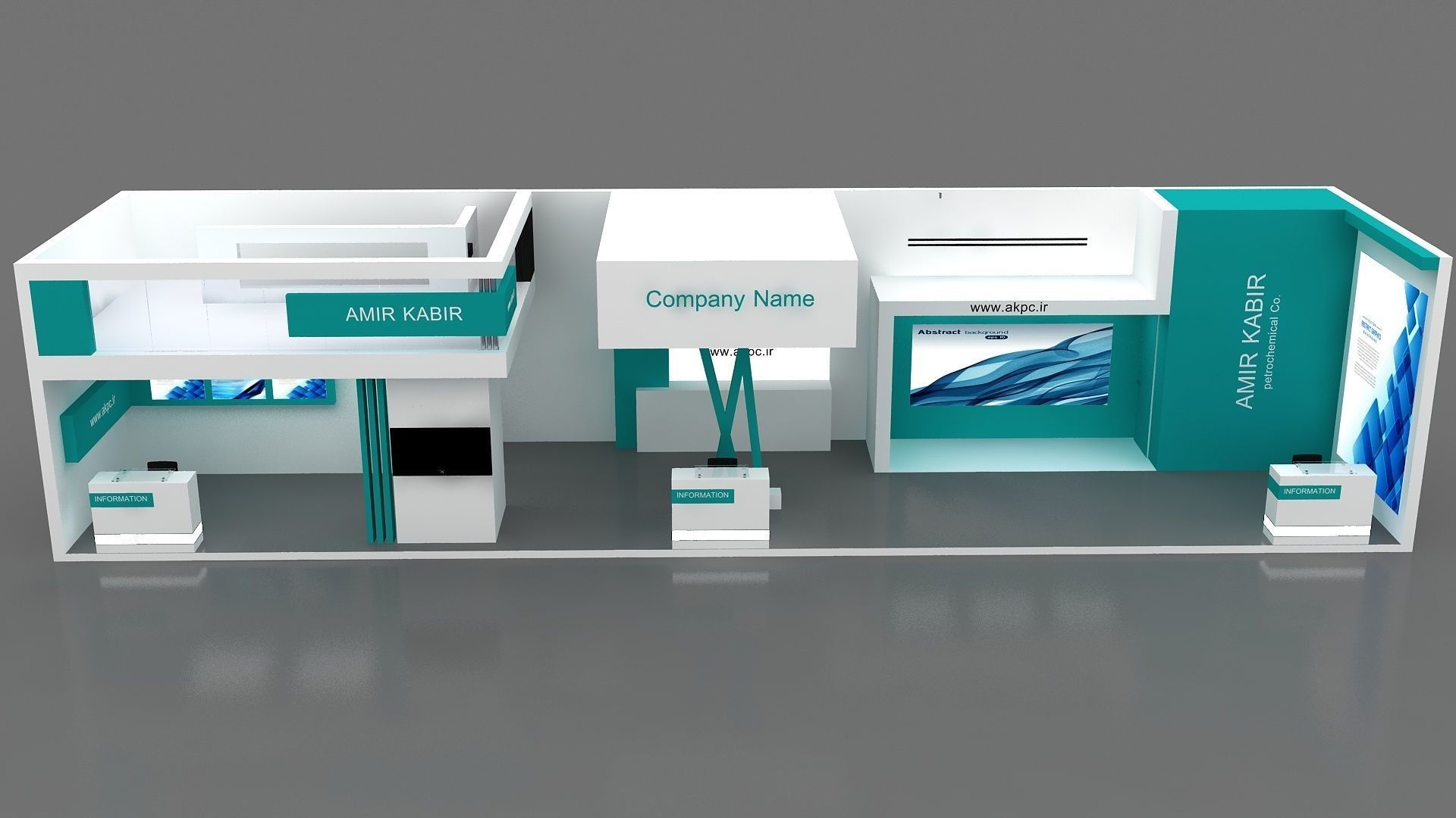 Exhibition booth Low-poly 3D model_6