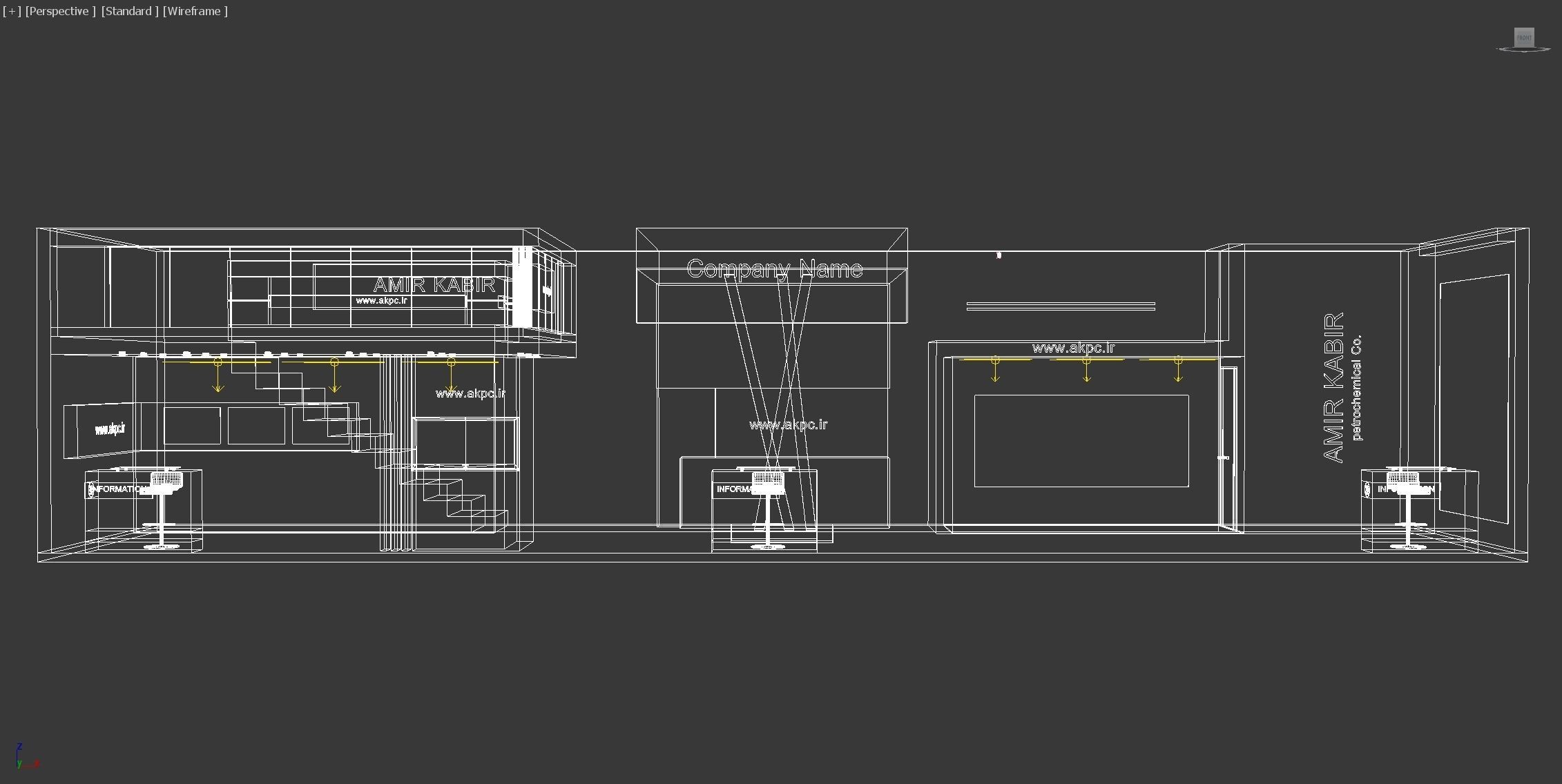 Exhibition booth Low-poly 3D model_13