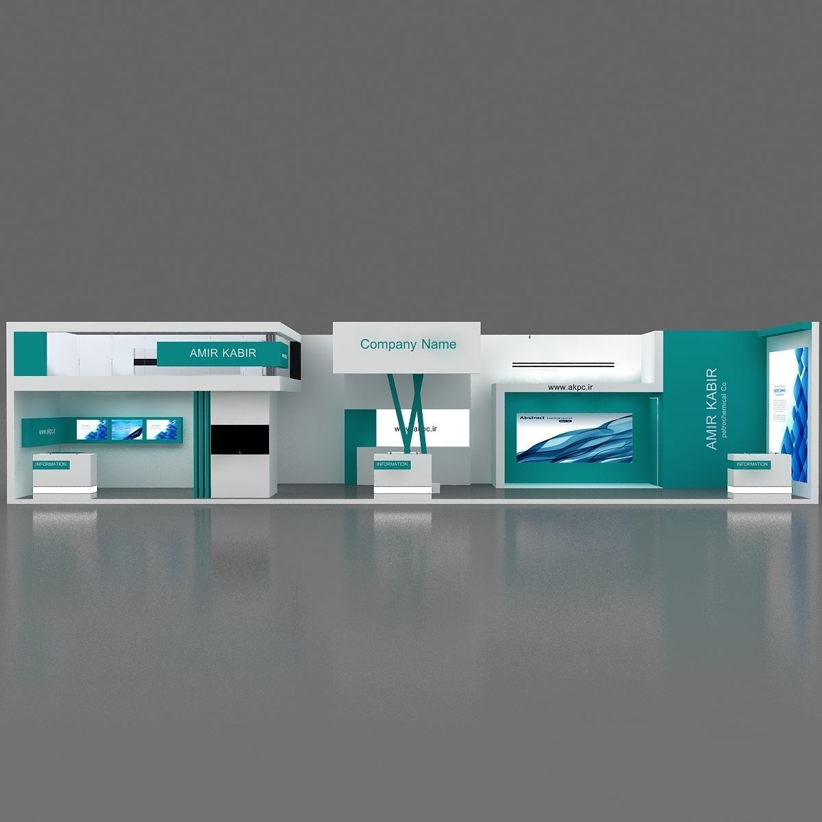 Exhibition booth Low-poly 3D model_12