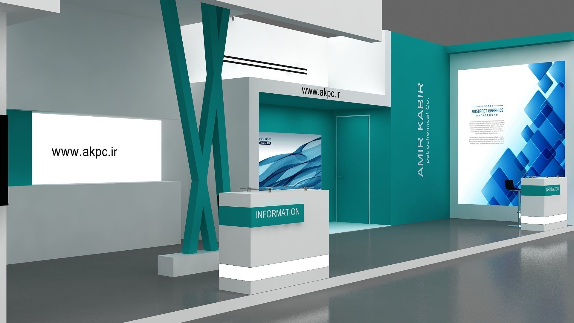 Exhibition booth Low-poly 3D model_9