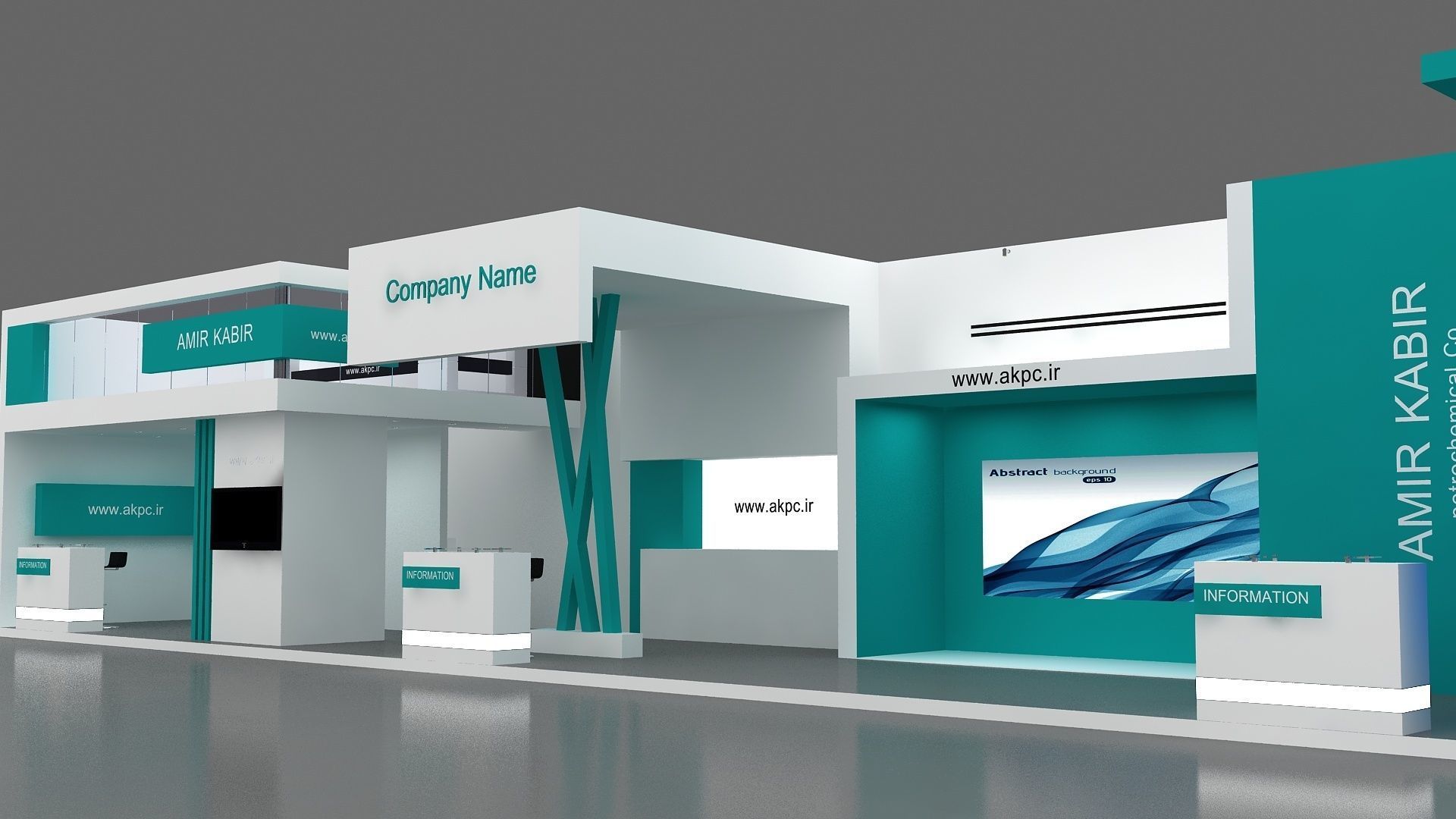 Exhibition booth Low-poly 3D model_5