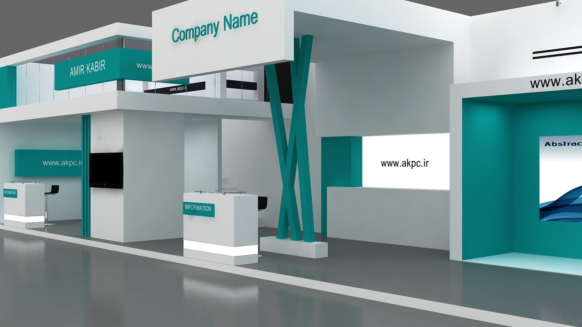 Exhibition booth Low-poly 3D model_7