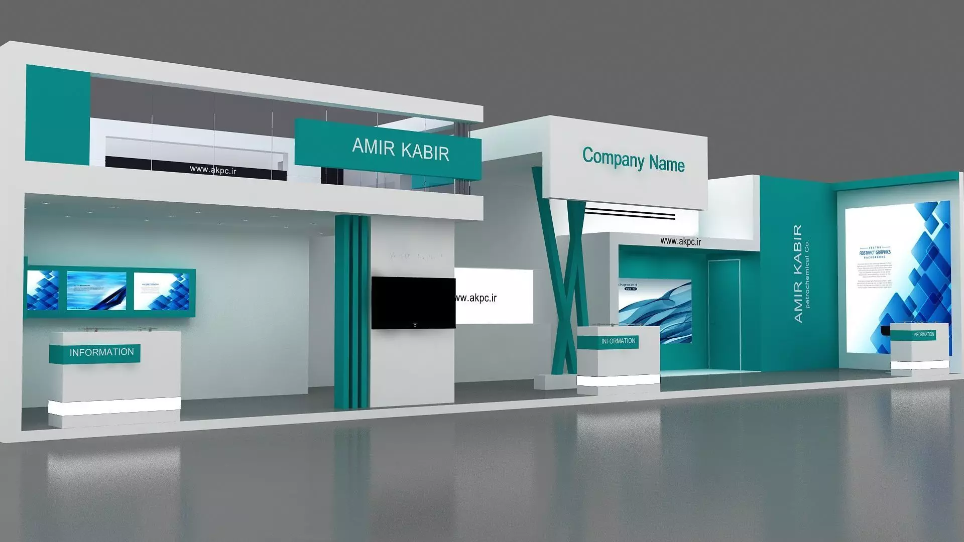 Exhibition booth Low-poly 3D model_4