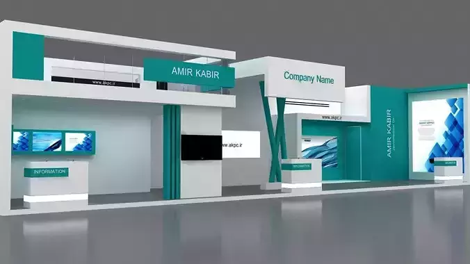 Exhibition booth Low-poly 3D model