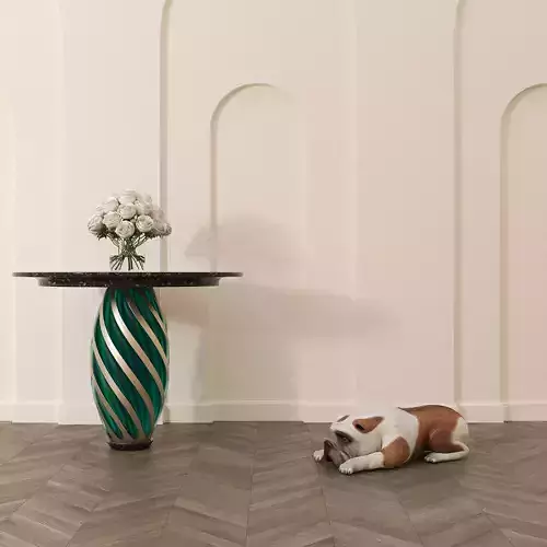 Circle Entry Table with animation scane 3D model