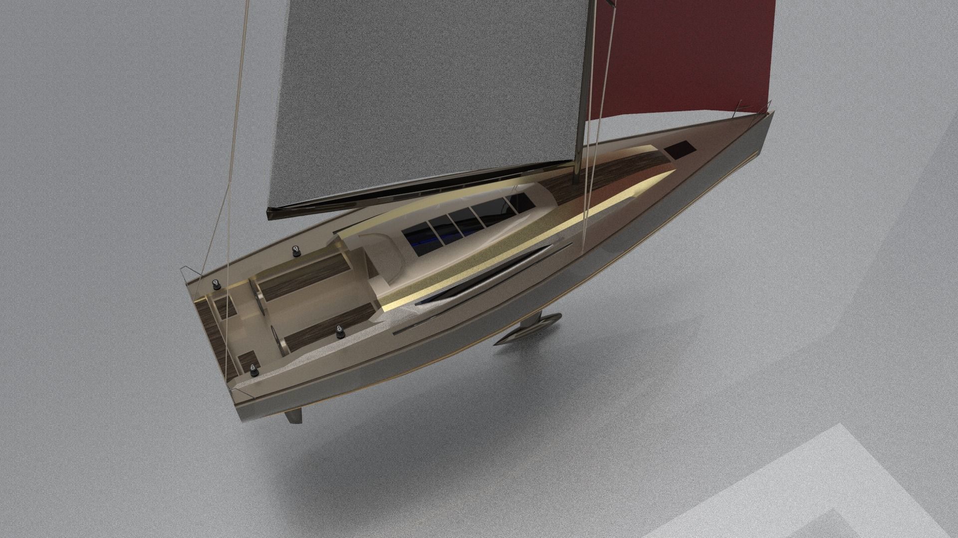 sailing yacht  1 3D model_1