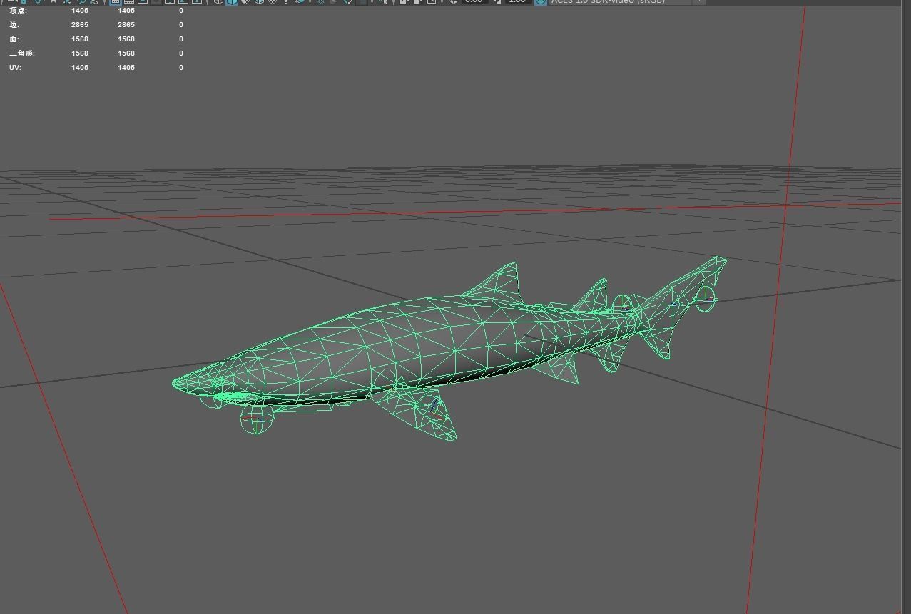 Shark Low-poly 3D model_6