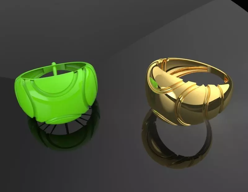 Simple but elegant rings 3D print model_0