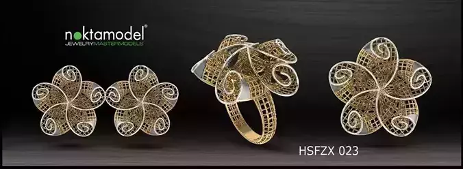10 Half sets of Floral turkish model for ring Batch 03 3D print model