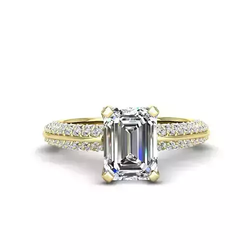 Engagement ring Stella emerald  3D print model