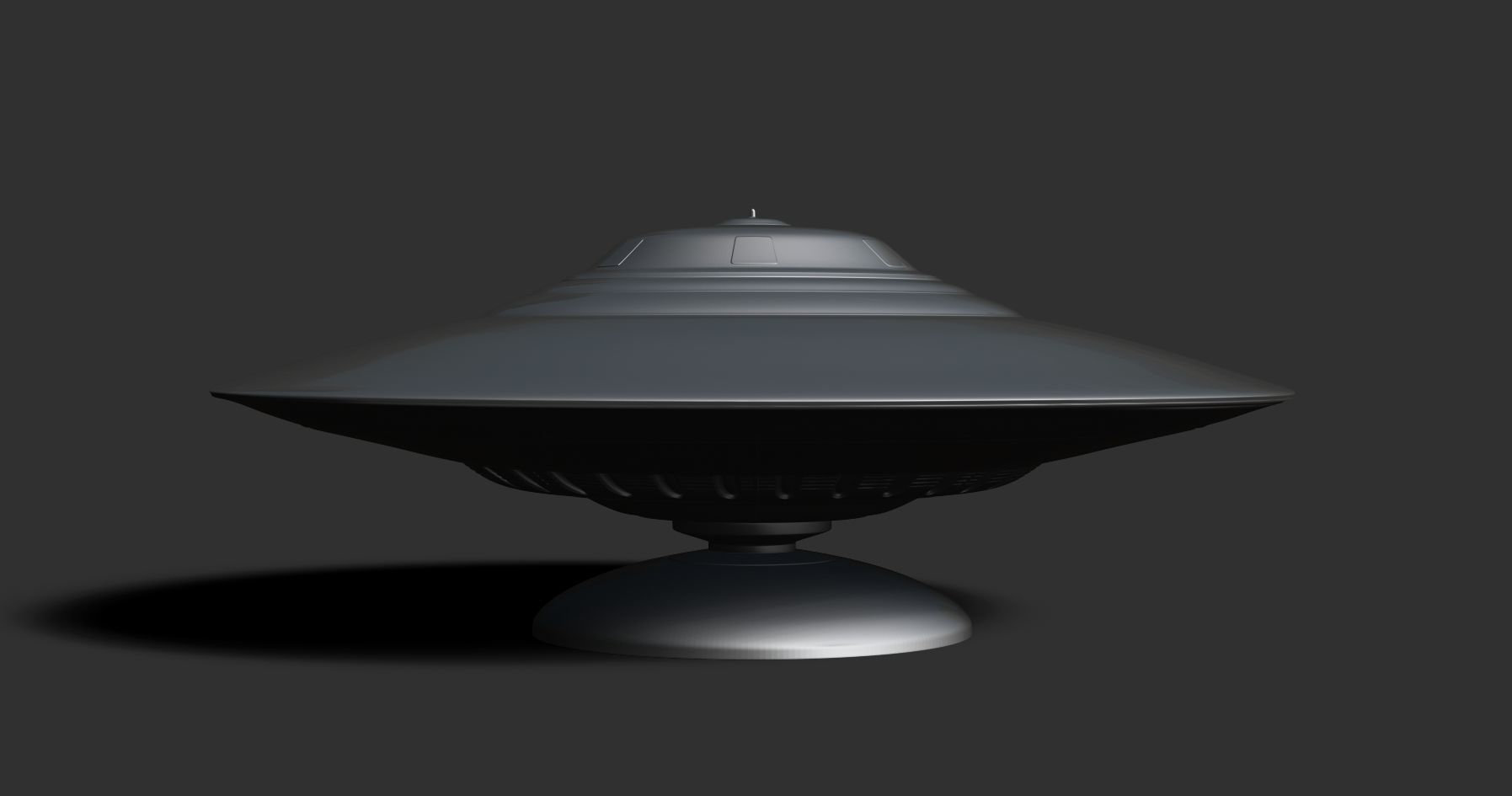 UFO II with stand 3D print model_4