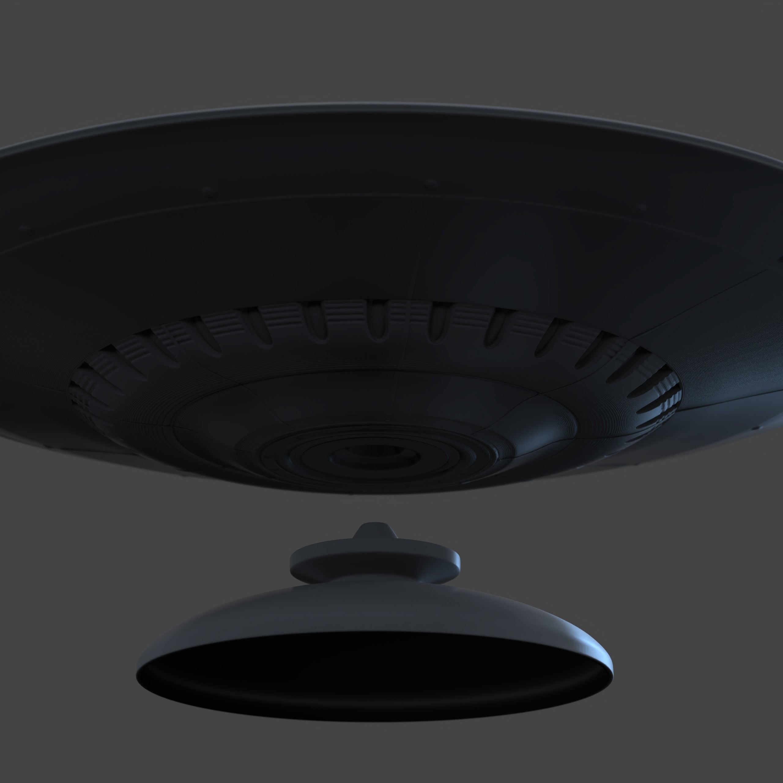 UFO II with stand 3D print model_6