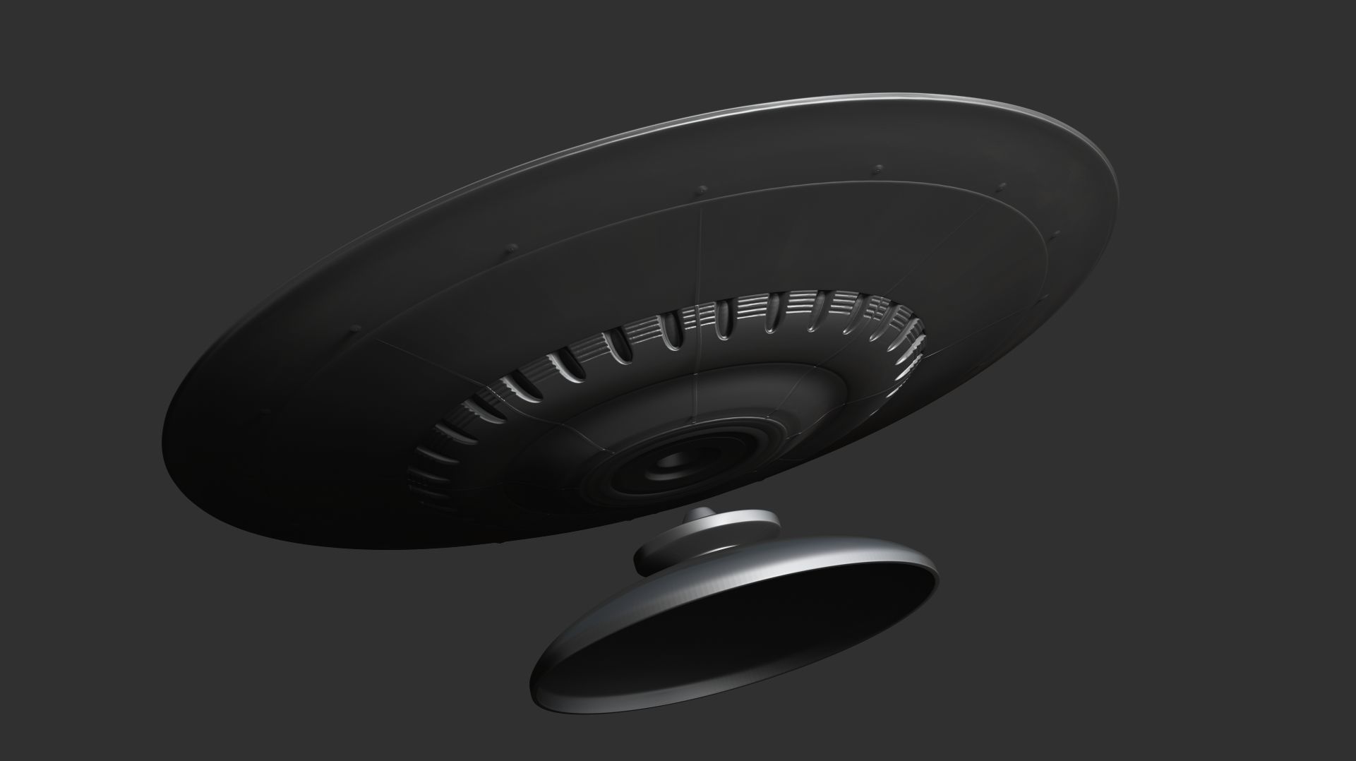 UFO II with stand 3D print model_5