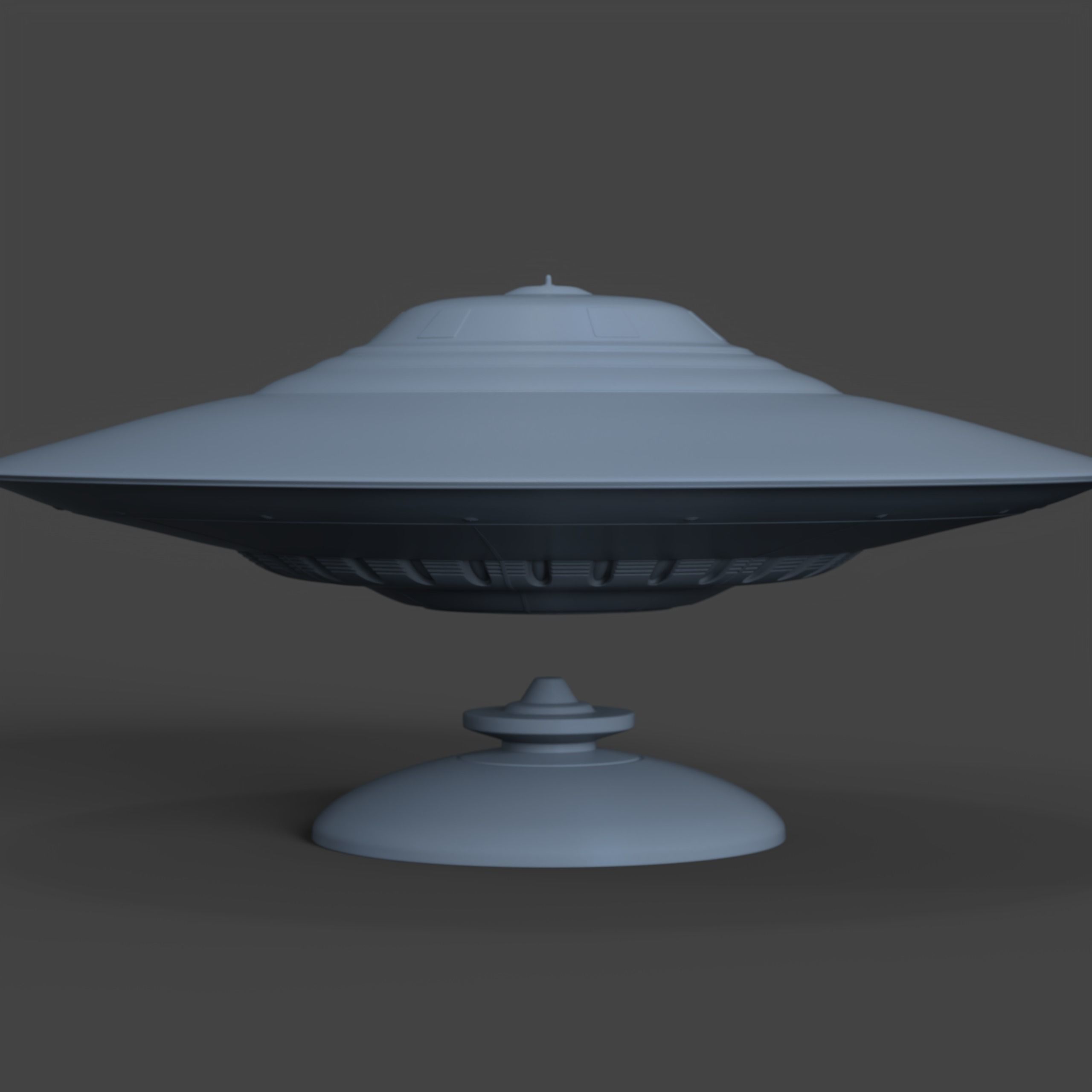 UFO II with stand 3D print model_3