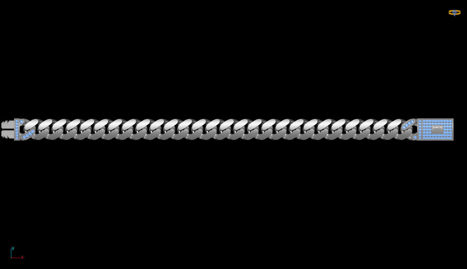 One piece fusion chain is cast directly 3D print model 3D print model_3