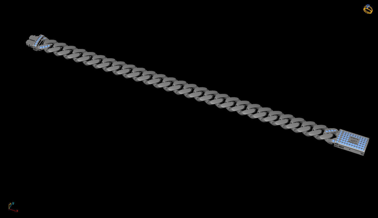 One piece fusion chain is cast directly 3D print model 3D print model_4