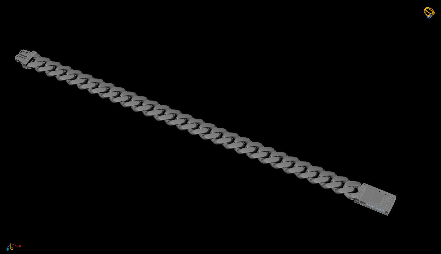 One piece fusion chain is cast directly 3D print model 3D print model_5