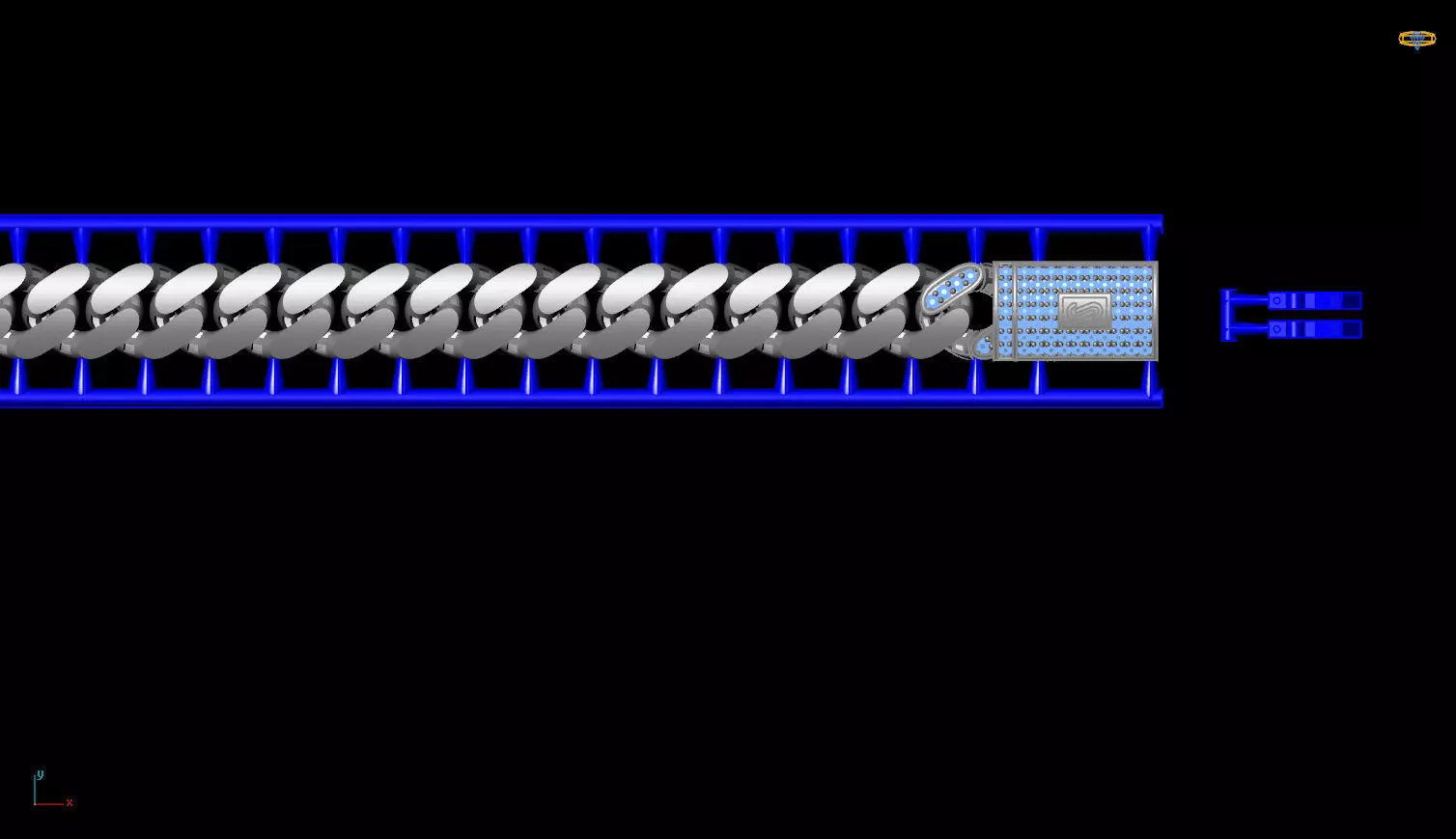 One piece fusion chain is cast directly 3D print model 3D print model_0