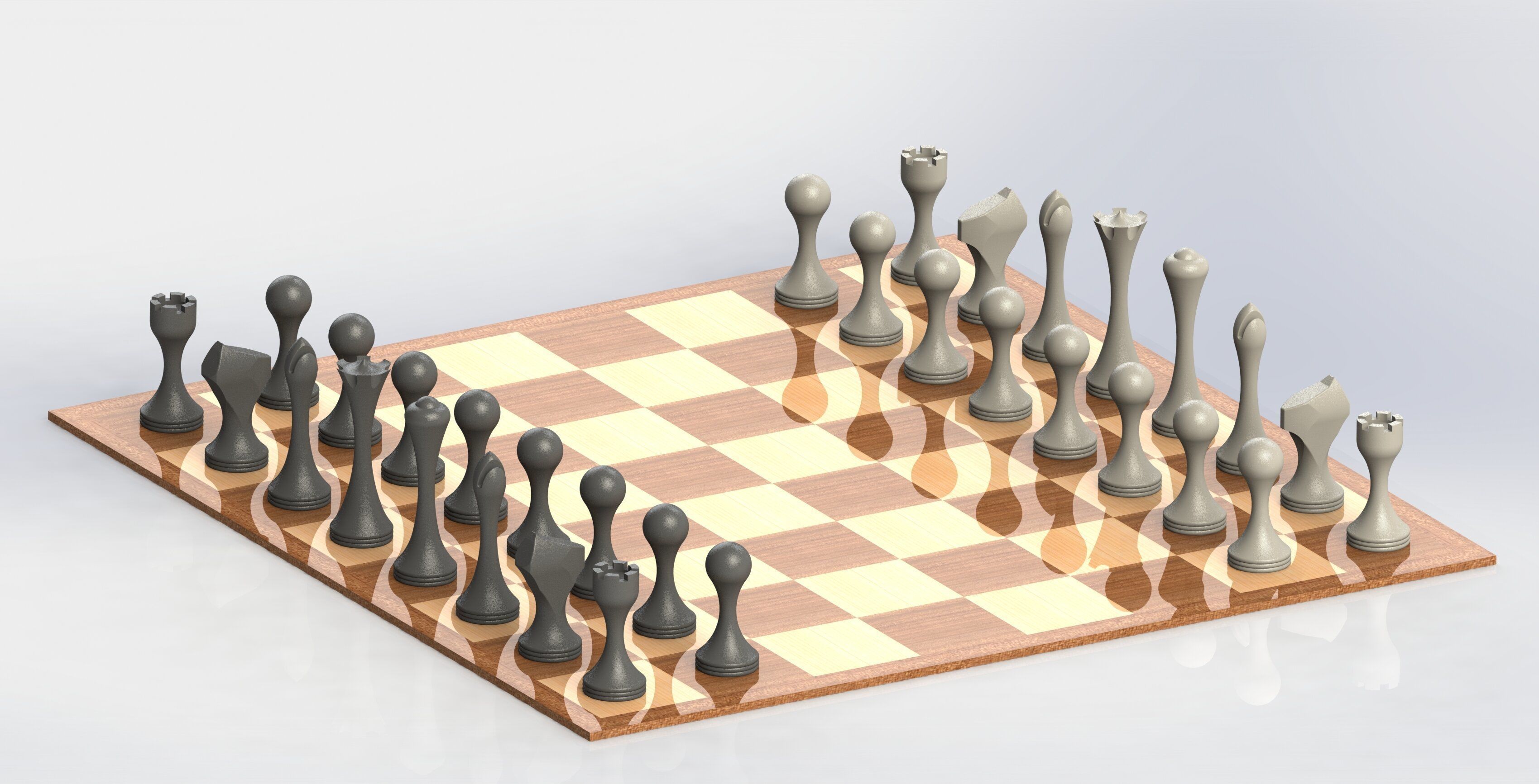 Slim Chess Set 3D print model_9
