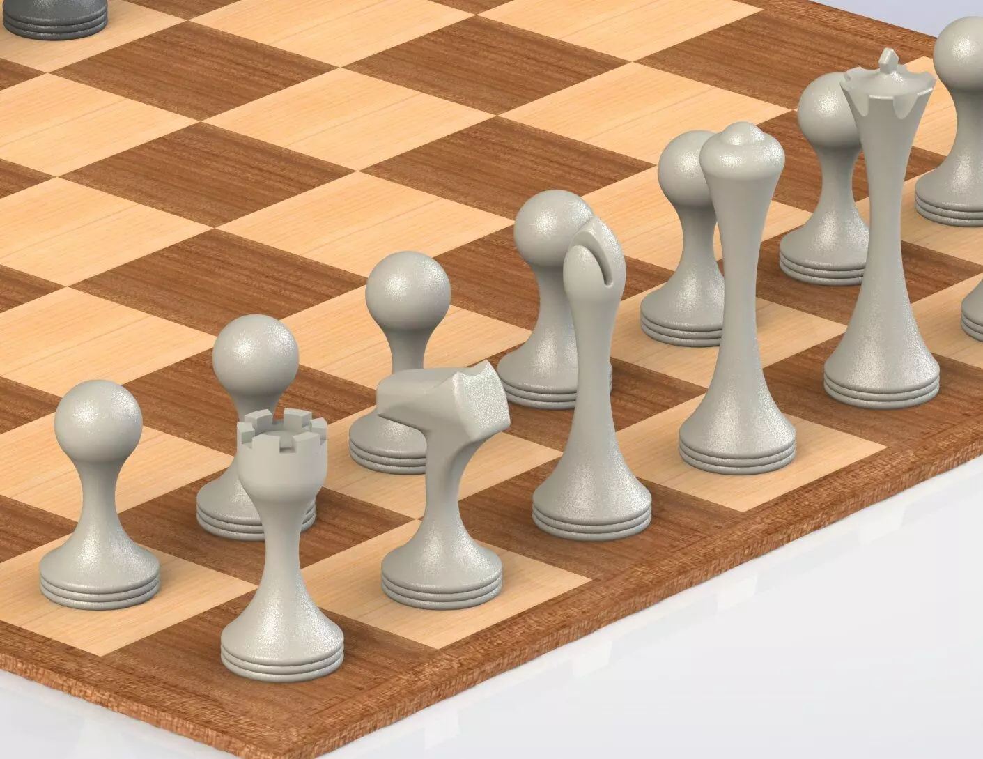 Slim Chess Set 3D print model_0