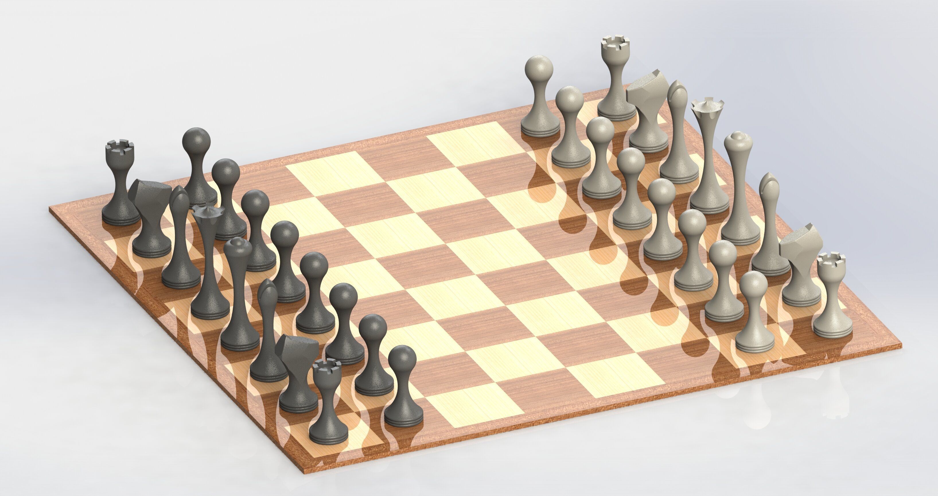 Slim Chess Set 3D print model_8