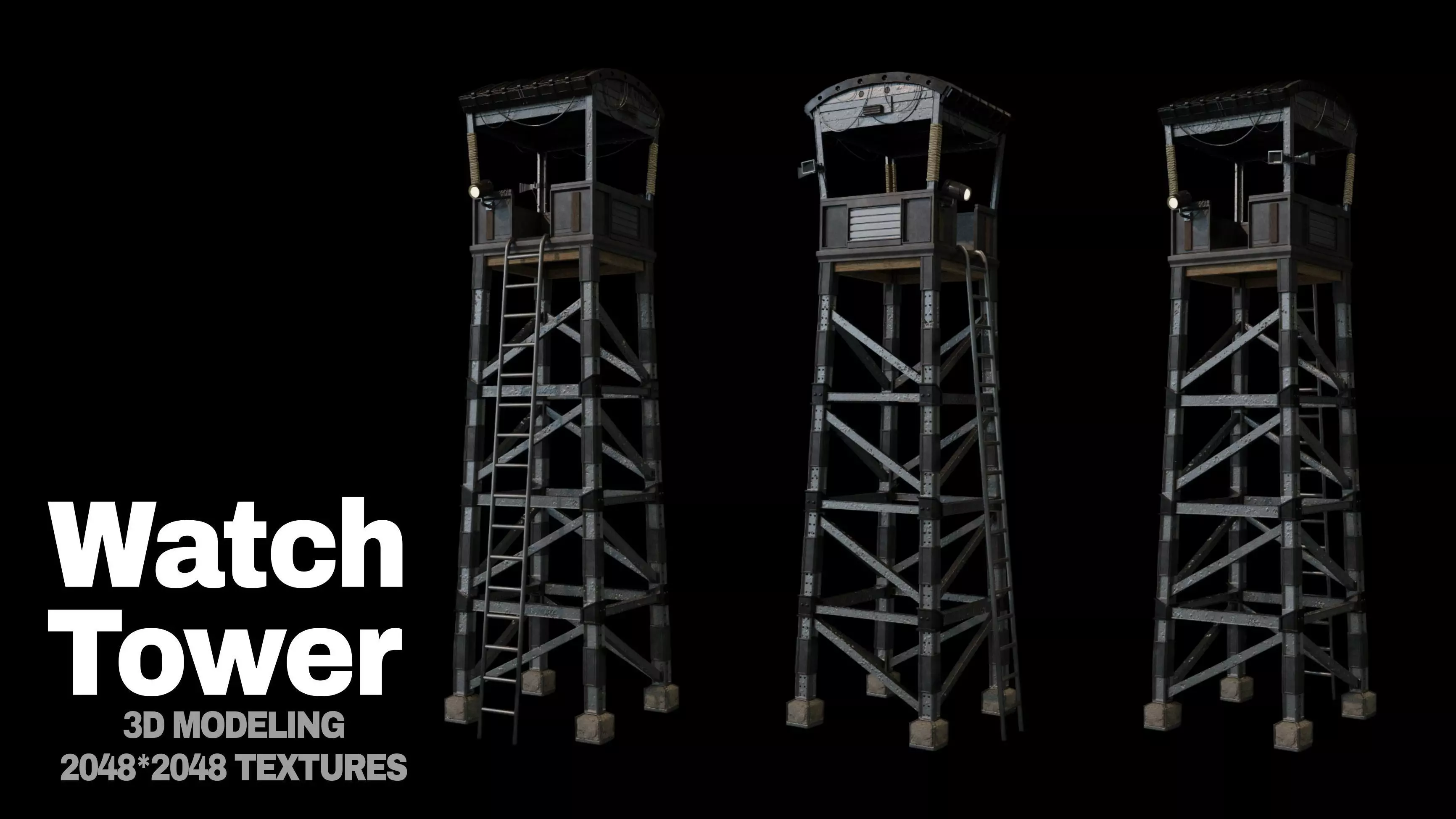 Watch Tower Free low-poly 3D model