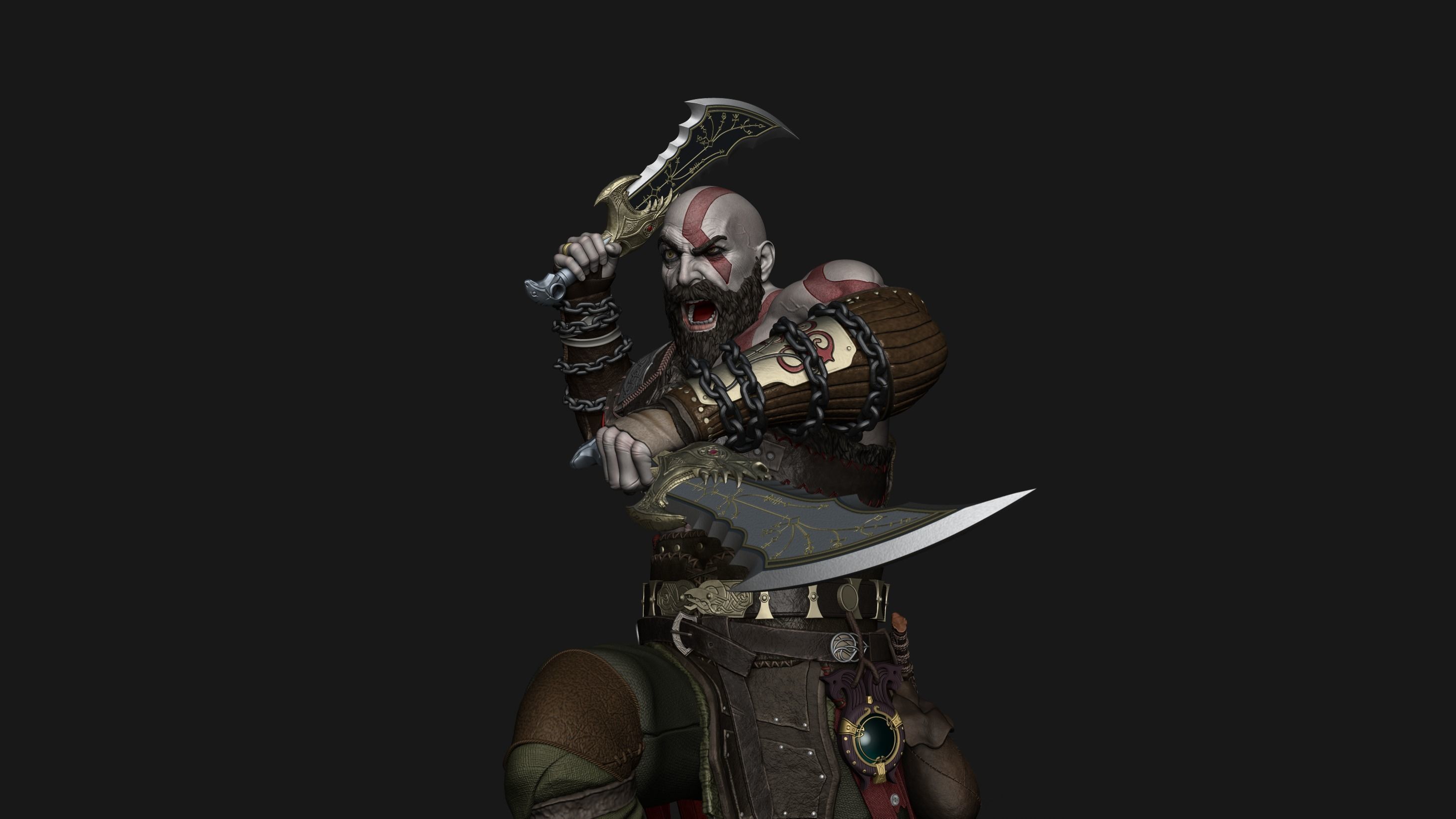 Kratos 3d Print Statue 3D print model_12