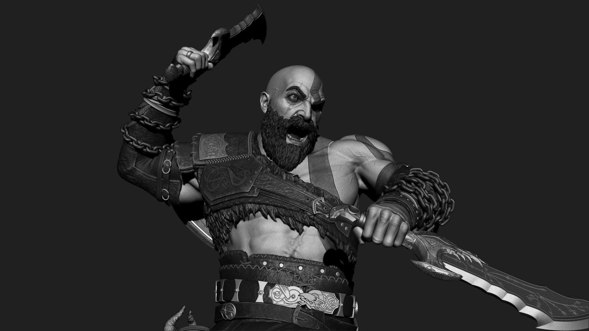 Kratos 3d Print Statue 3D print model_3