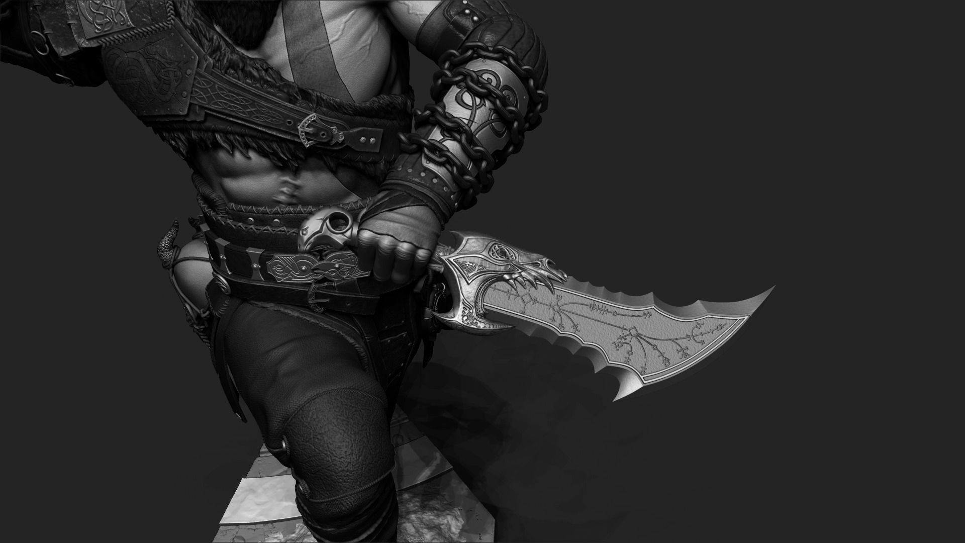 Kratos 3d Print Statue 3D print model_6