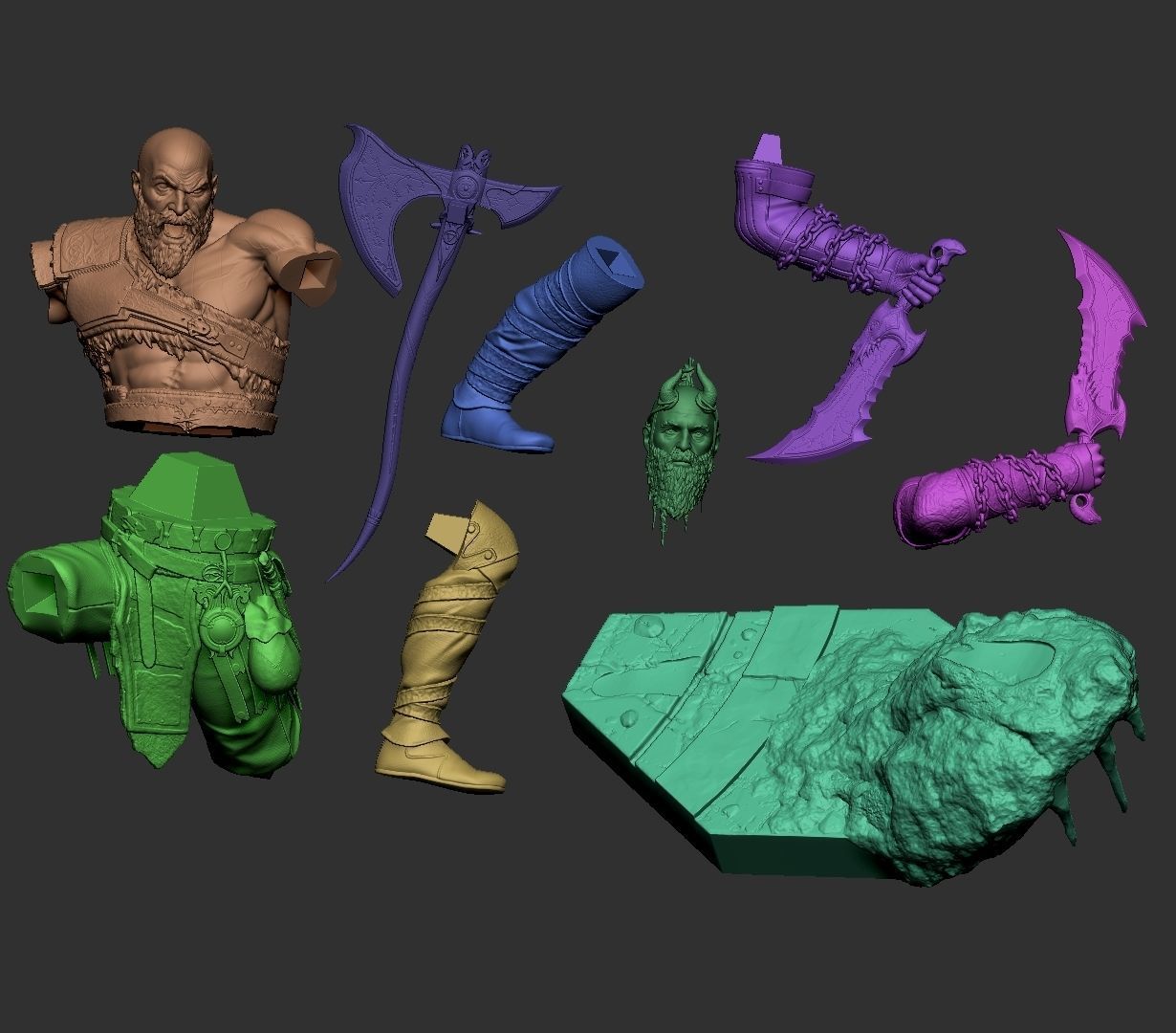 Kratos 3d Print Statue 3D print model_13