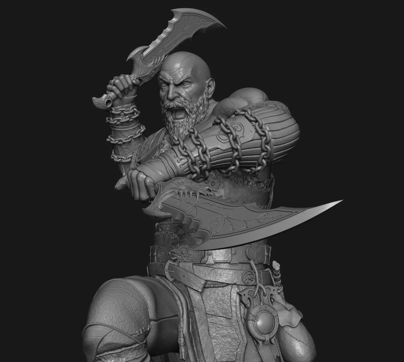 Kratos 3d Print Statue 3D print model_0