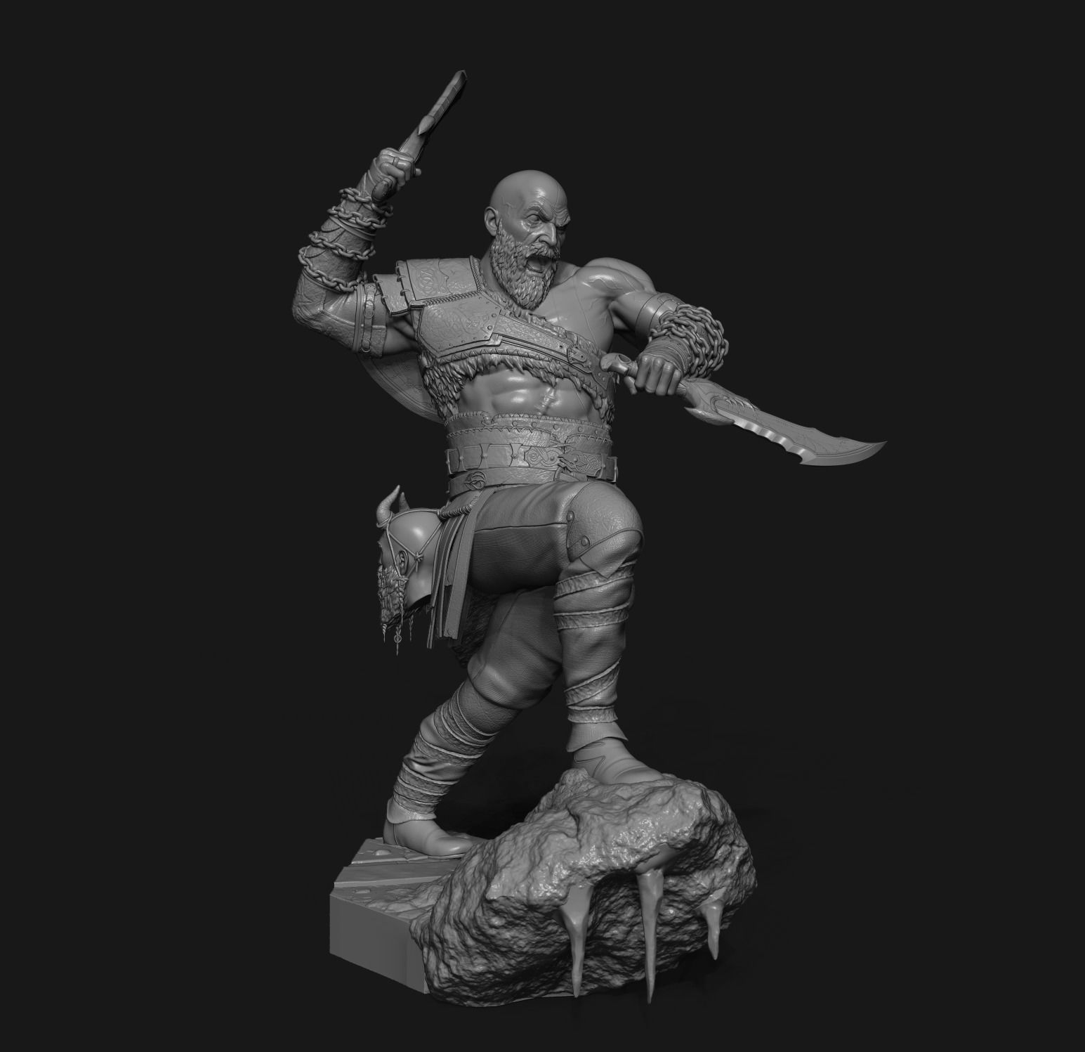 Kratos 3d Print Statue 3D print model_7