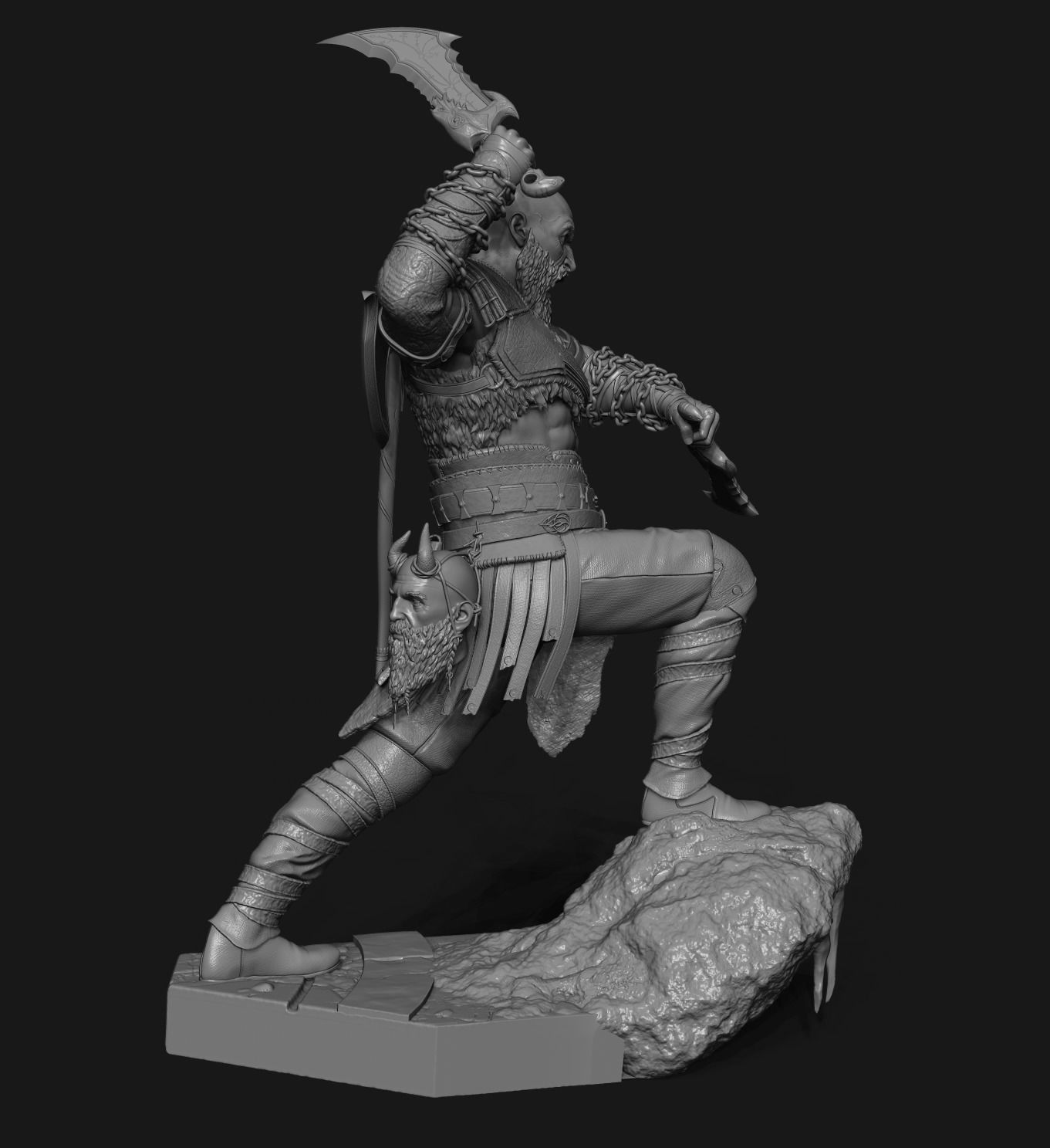 Kratos 3d Print Statue 3D print model_8