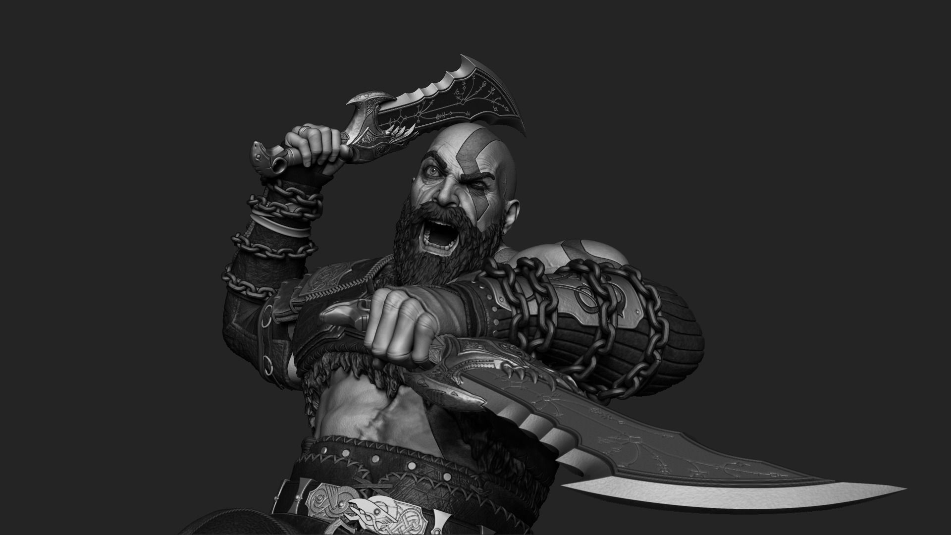 Kratos 3d Print Statue 3D print model_2