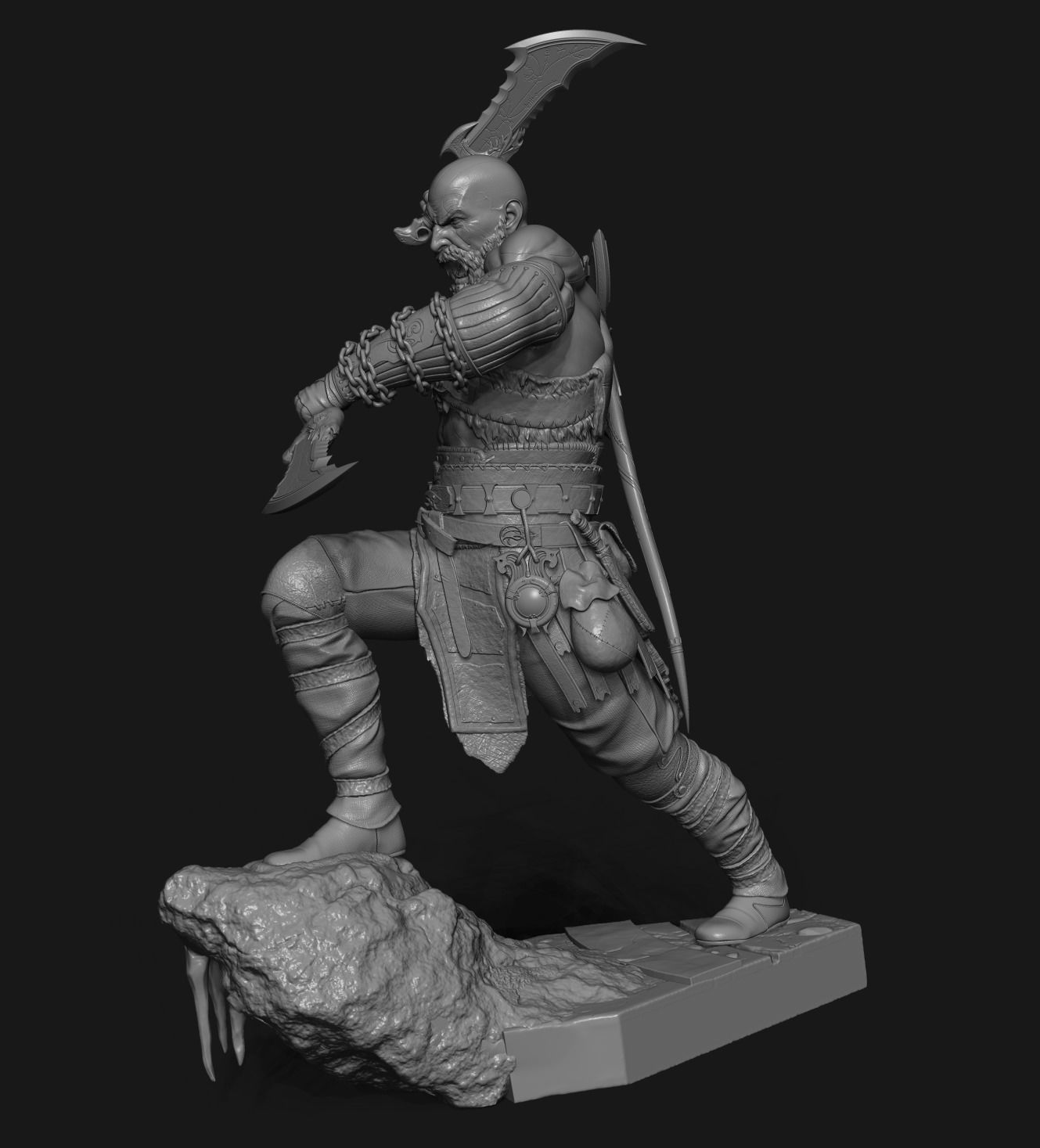 Kratos 3d Print Statue 3D print model_10