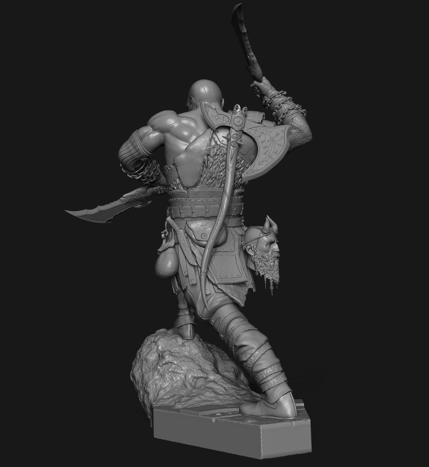 Kratos 3d Print Statue 3D print model_9