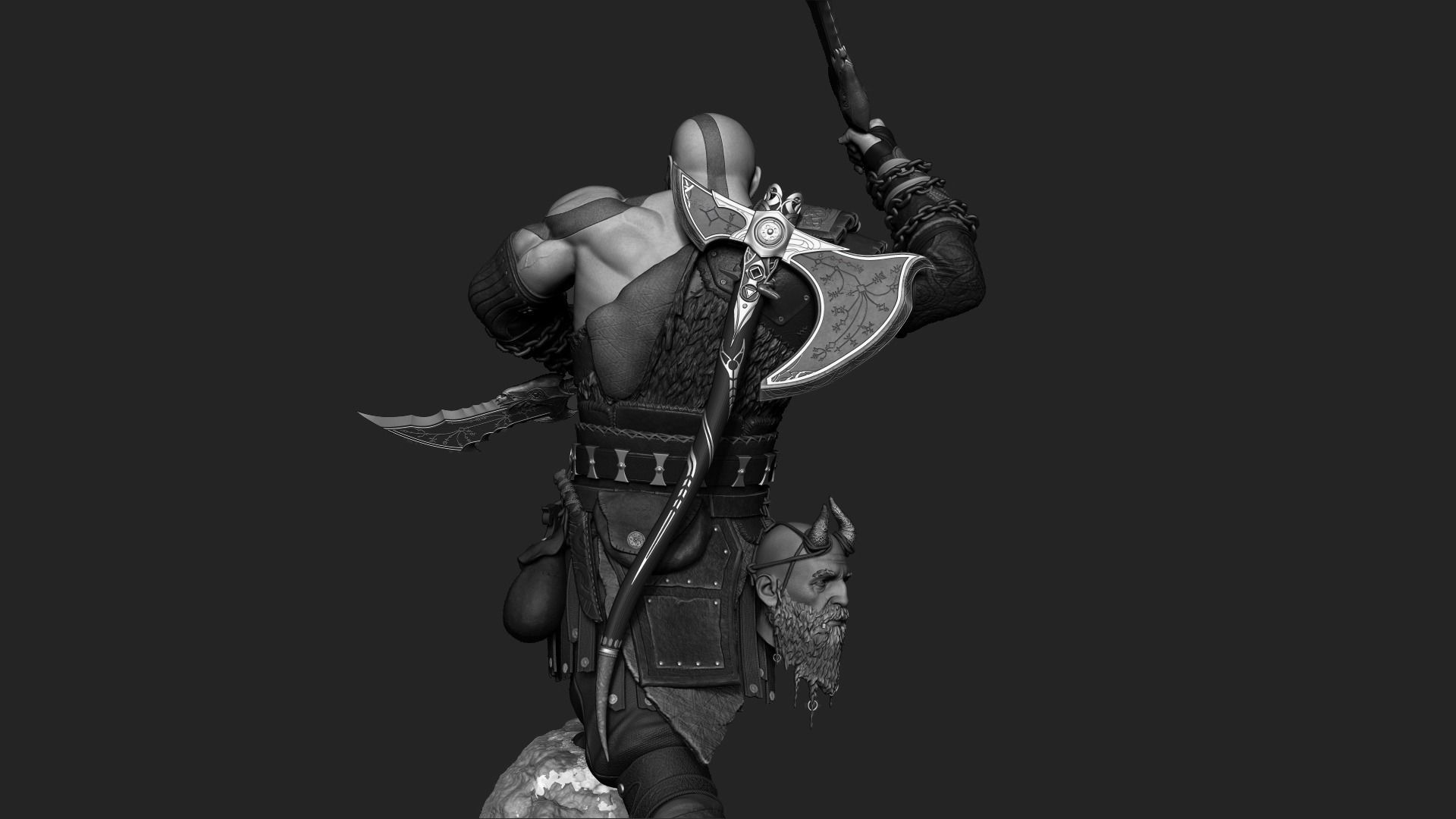 Kratos 3d Print Statue 3D print model_4