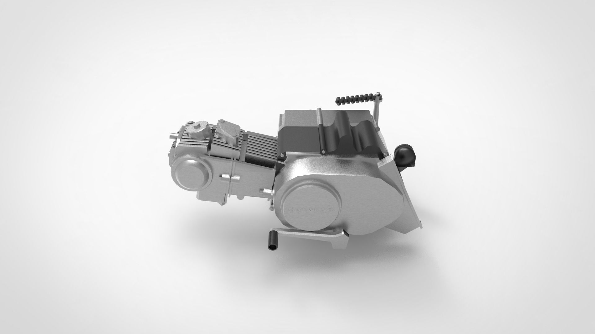 motorcycle engine 3D model_2
