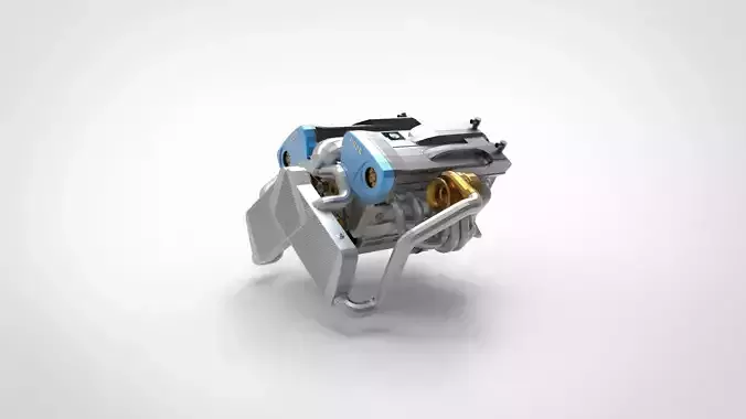 V-type engine 3D model