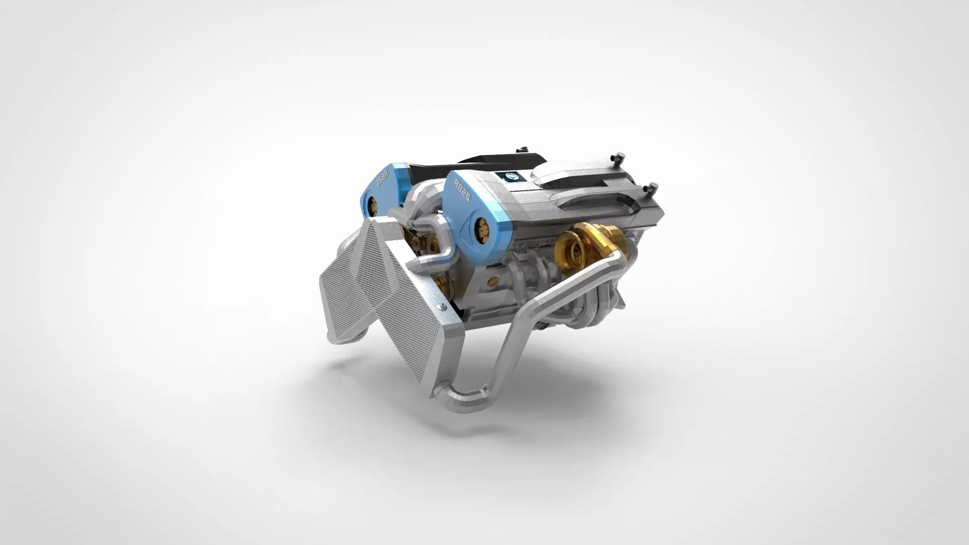 V-type engine 3D model_0