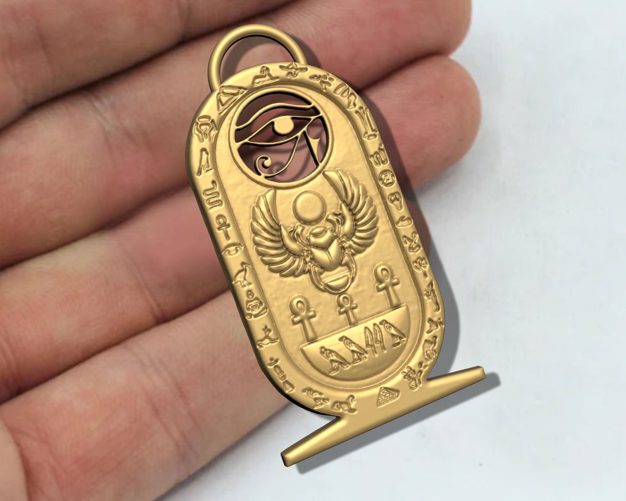Eye of Horus Necklace Ancient Egyption Inscriptions pendant 3D print model_2
