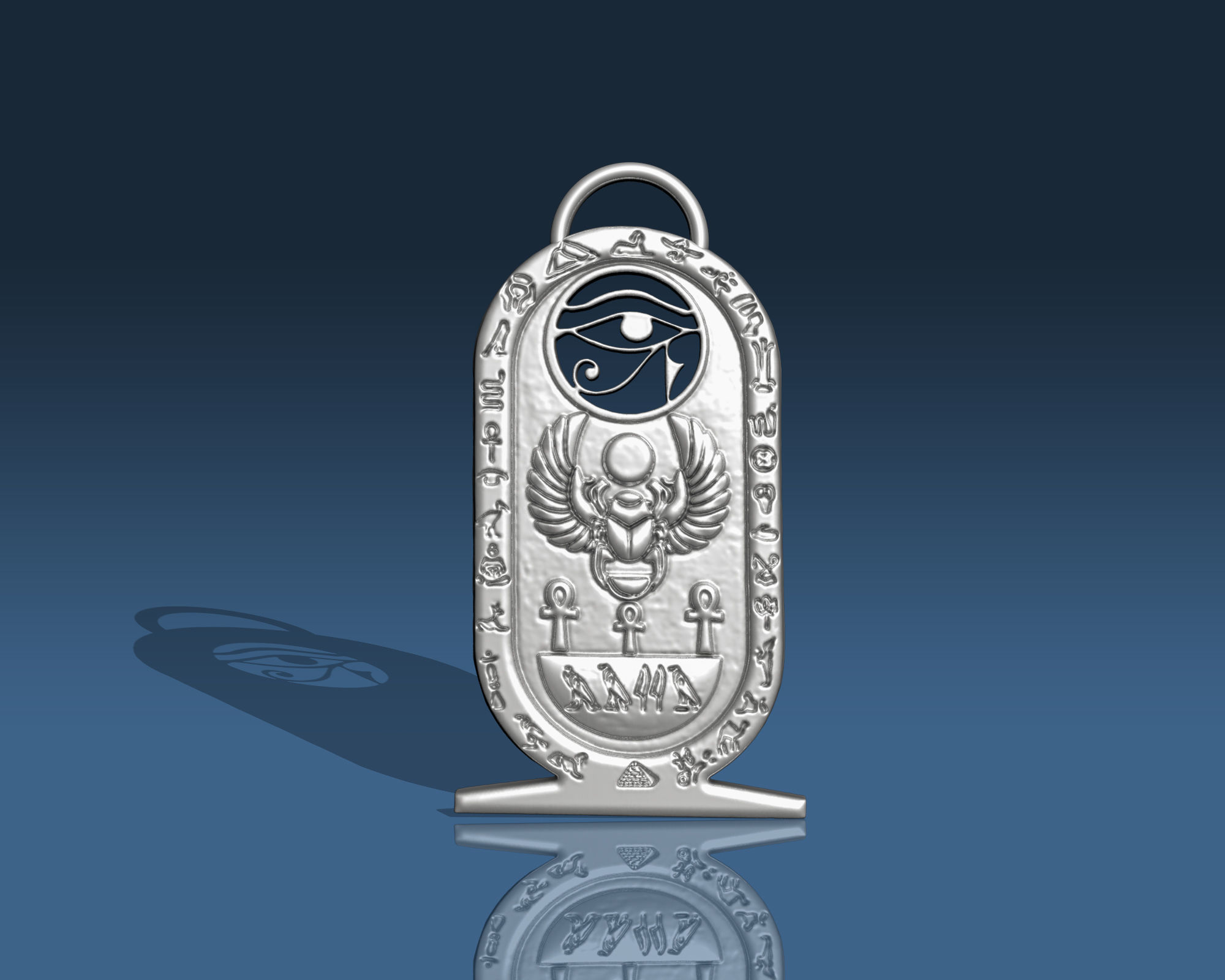 Eye of Horus Necklace Ancient Egyption Inscriptions pendant 3D print model_4