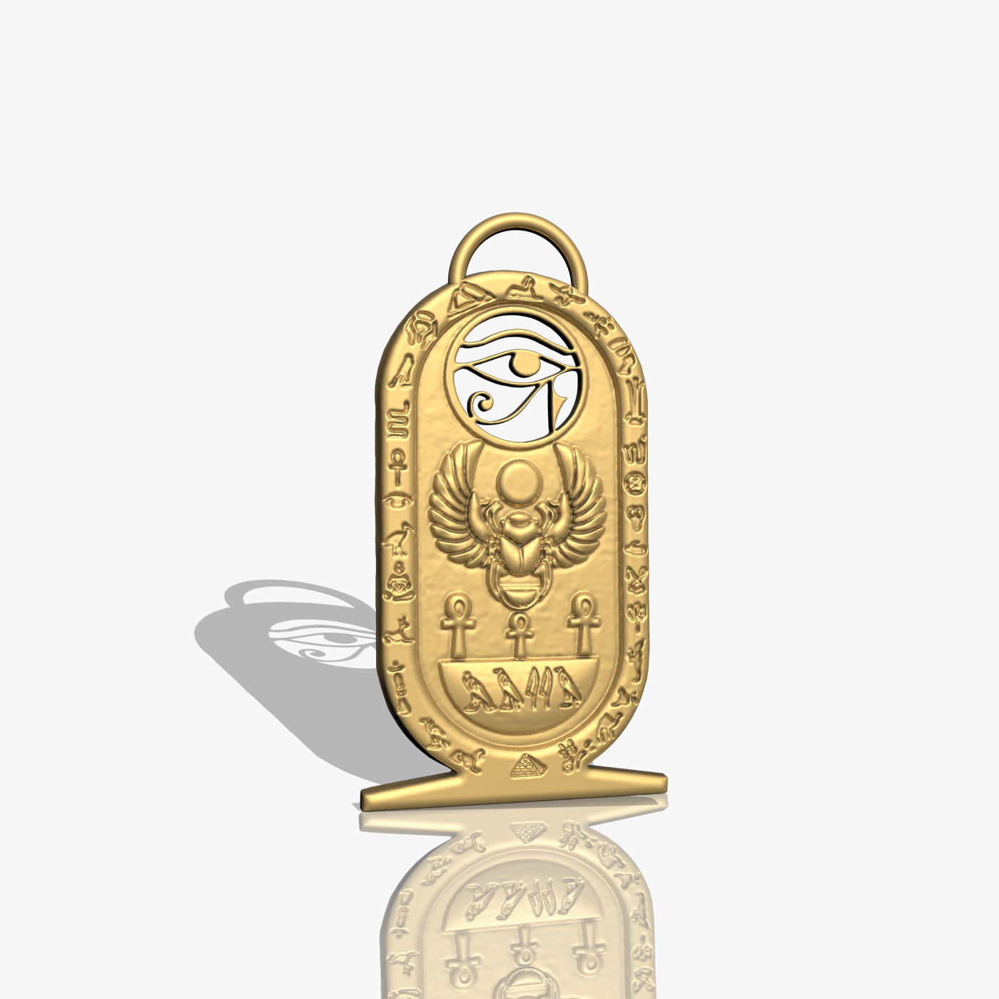 Eye of Horus Necklace Ancient Egyption Inscriptions pendant 3D print model_8