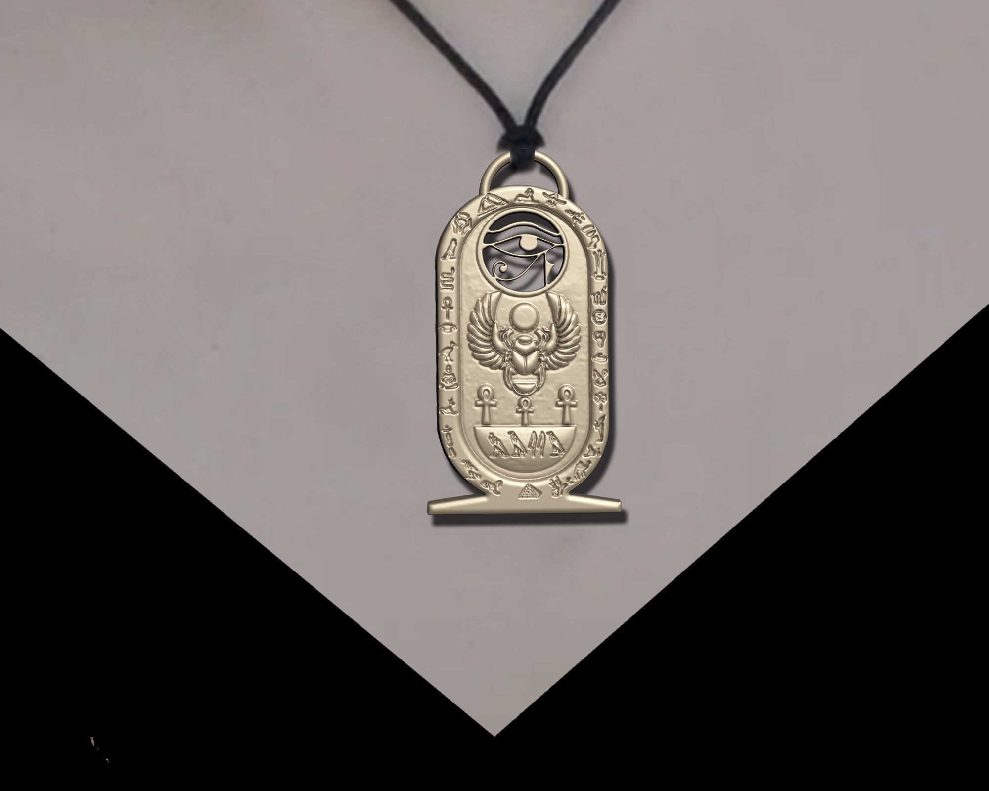 Eye of Horus Necklace Ancient Egyption Inscriptions pendant 3D print model_6