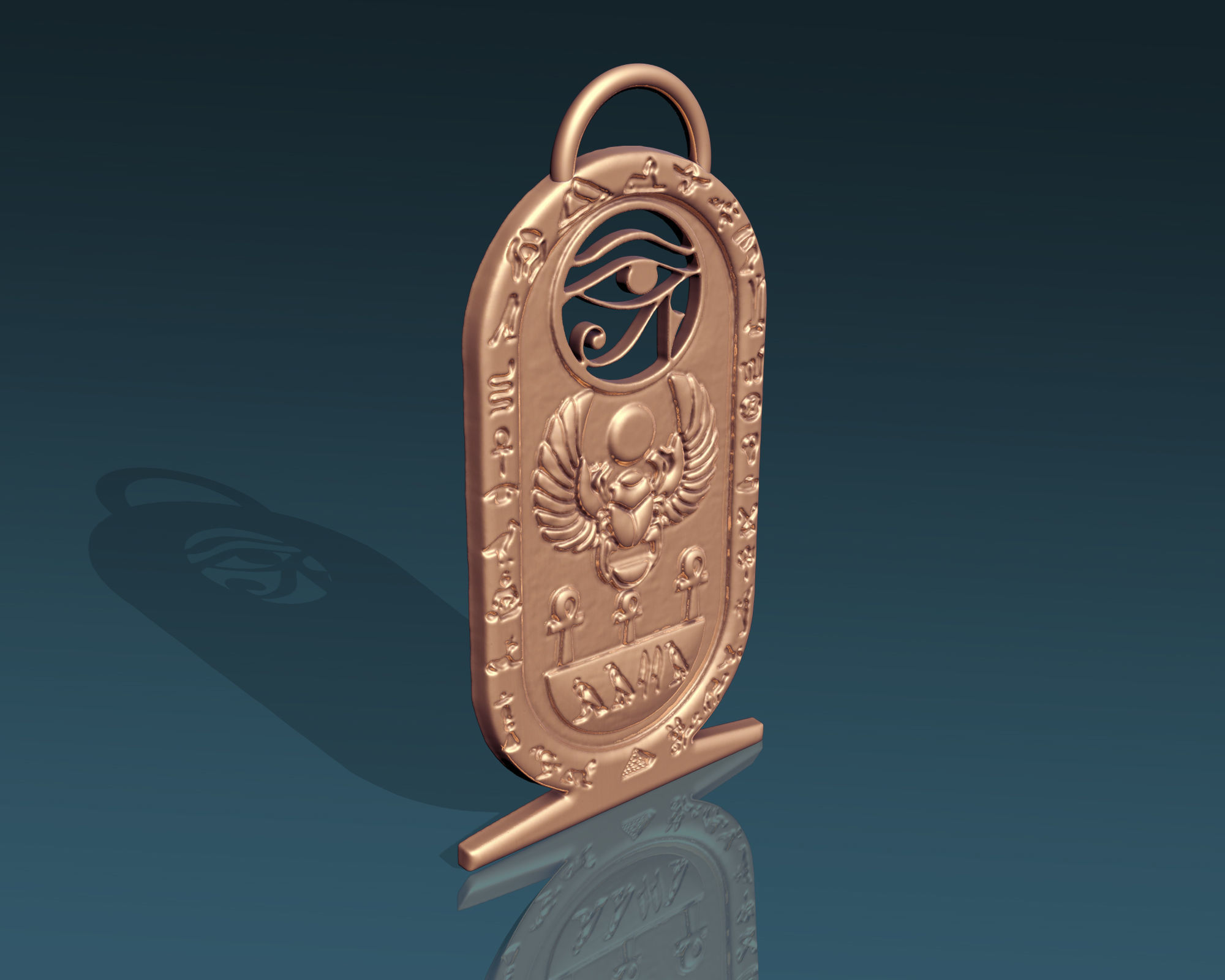 Eye of Horus Necklace Ancient Egyption Inscriptions pendant 3D print model_5