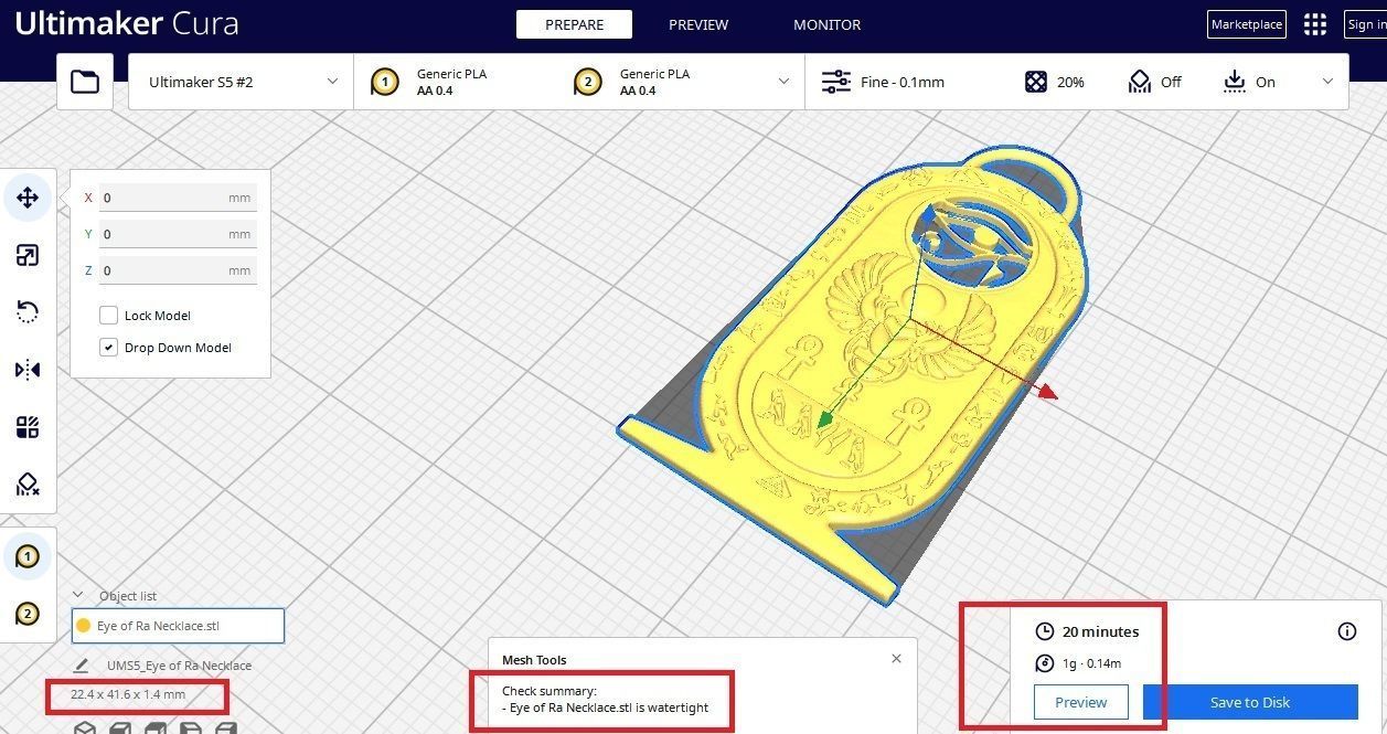 Eye of Horus Necklace Ancient Egyption Inscriptions pendant 3D print model_9