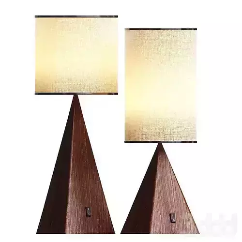 Wooden Desk Lamp 3D model