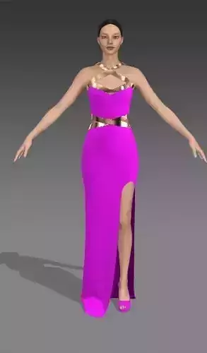 Dress slit detail metalic  belt