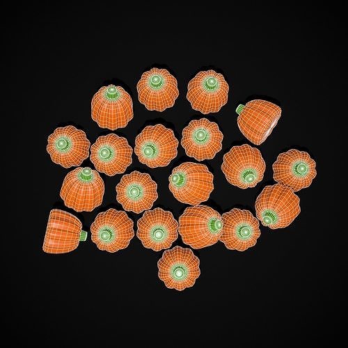 Pumpkin Candy Low-poly 3D model 6