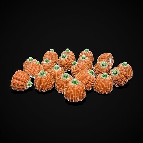 Pumpkin Candy Low-poly 3D model 4